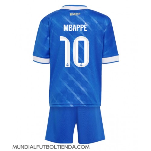 Camiseta Real Madrid Kylian Mbappe #10 Tercera Equipación Replica 2025-26 para niños mangas cortas (+ Pantalones cortos)